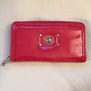 Marc Jacobs Hot Pink Patent Leather Clutch Wallet